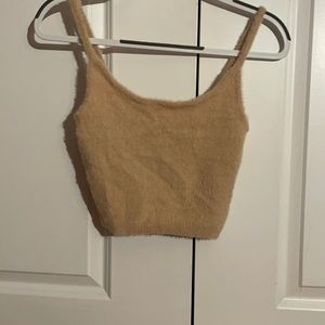 fluffy brown tank top